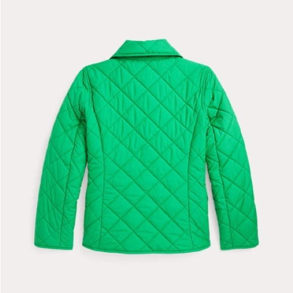 Polo Ralph Lauren Kid’s double breasted green button quilted barn coat jacket L - Picture 2 of 8